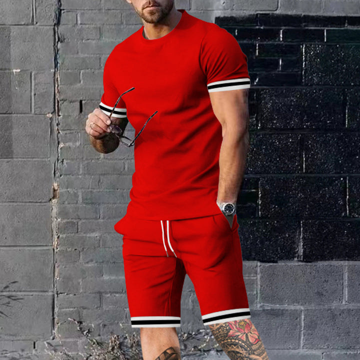 Herren Sportliches Freizeitset mit Kurzarmshirt und Short Drune