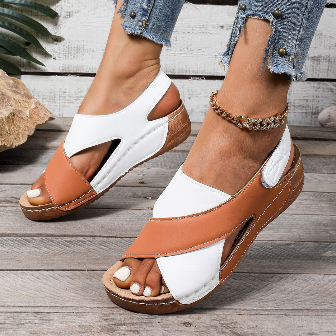 Damen Bequeme orthopädische Sandalen mit verstellbarem Fersenriemen Drune