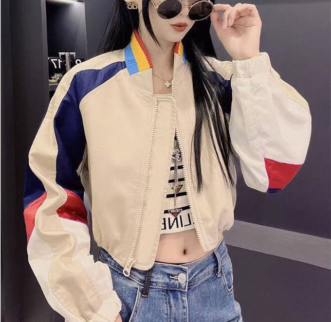 Damen modische Bomberjacke mit bunten Akzenten Drune