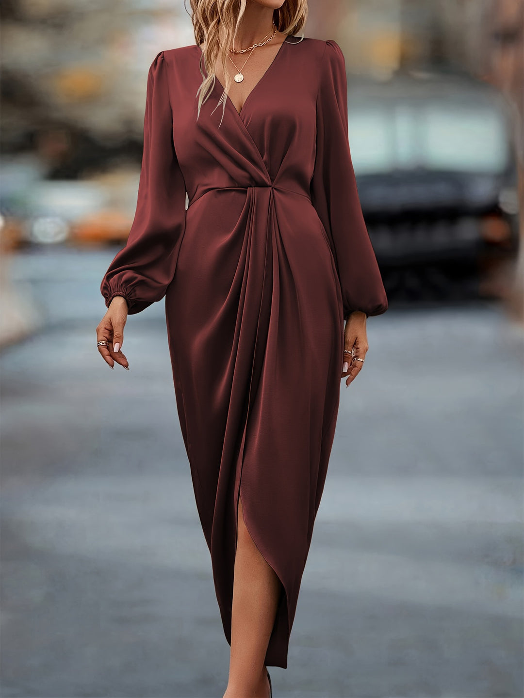 Damen elegantes Maxi-Kleid Drune