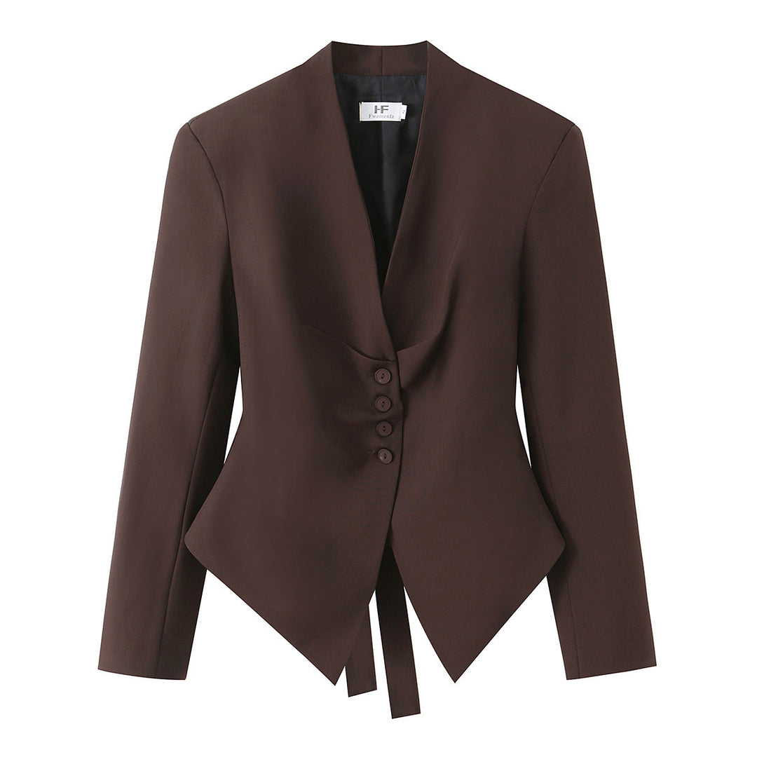 Damen nan taillierter Blazer mit asymmetrischem Saum und Wickeldetail Drune