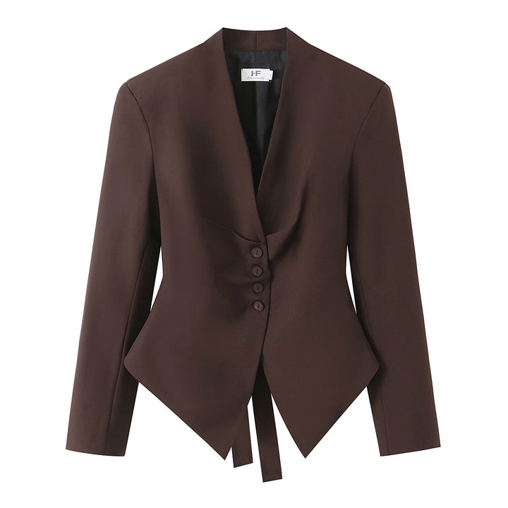Damen nan taillierter Blazer mit asymmetrischem Saum und Wickeldetail Drune