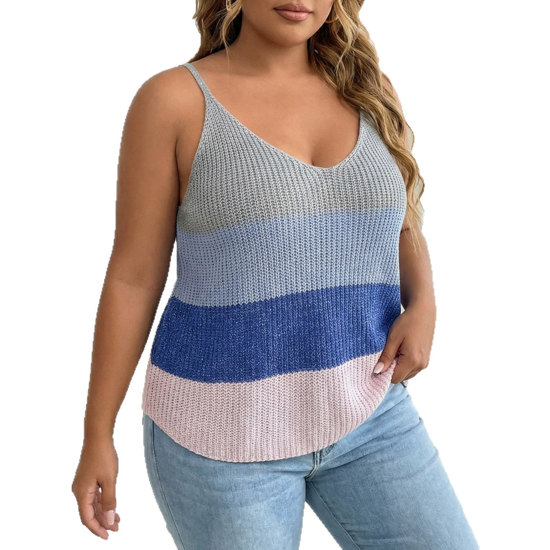 Damen luftiges Stricktop mit V-Ausschnitt und buntem Muster Drune
