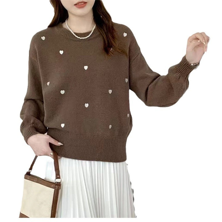 Damen Pullover mit Herz-Motiv und lässigem Schnitt Drune