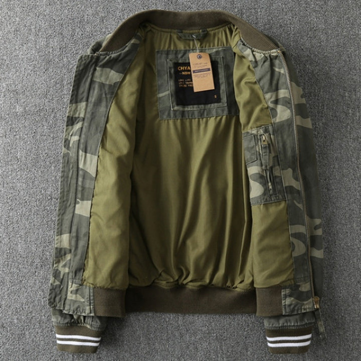 Herren Militärische Bomberjacke mit stylischem Camouflage-Muster Drune