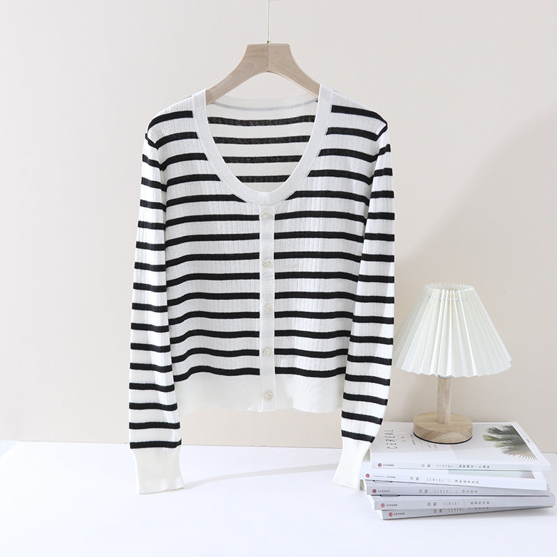 Damen Feiner Zopfmuster-Cardigan mit Rundhals und durchgehender Knopfleiste Drune