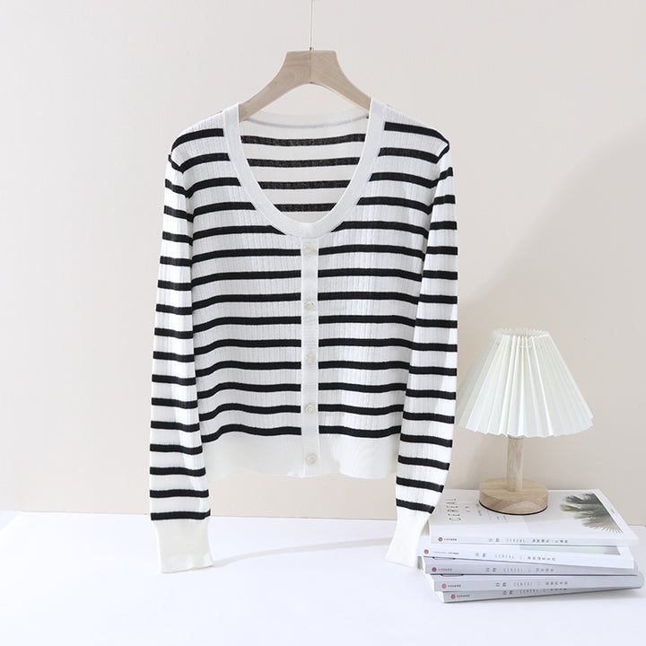 Damen Feiner Zopfmuster-Cardigan mit Rundhals und durchgehender Knopfleiste Drune