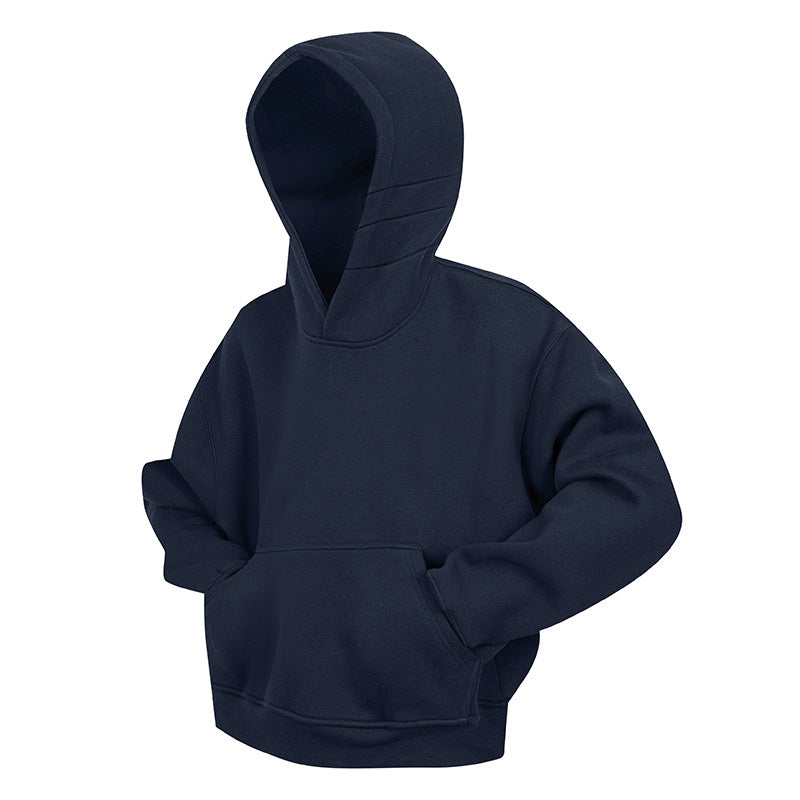 Unisex Oversize-Kapuzenpullover mit Kängurutasche und gerippten Bündchen Drune