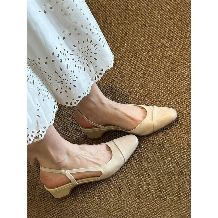 Damen Flache Slingback‑Ballerinas mit quadratischer Zehenbox und gepolstertem Komfortfußbett Drune