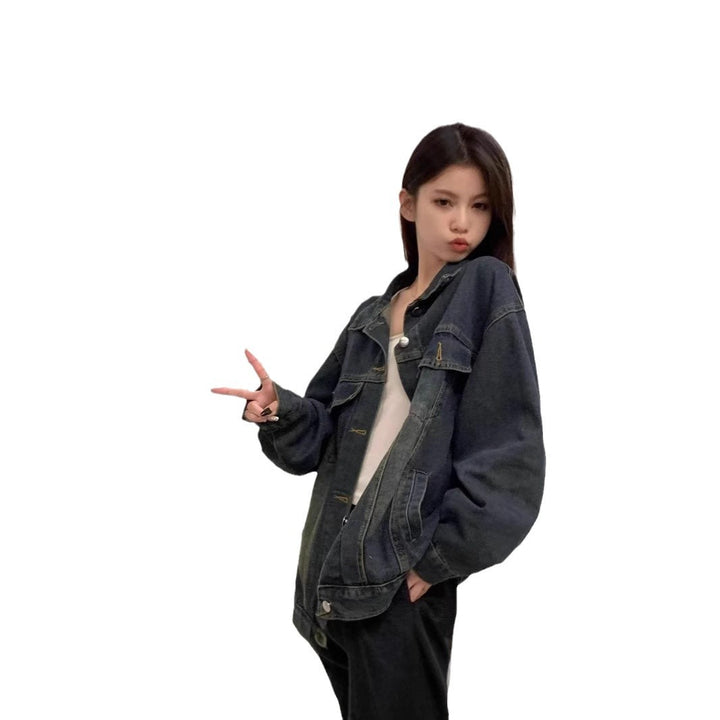 Damen Jeansjacke mit Vintage-Waschung und praktischen Taschen Drune