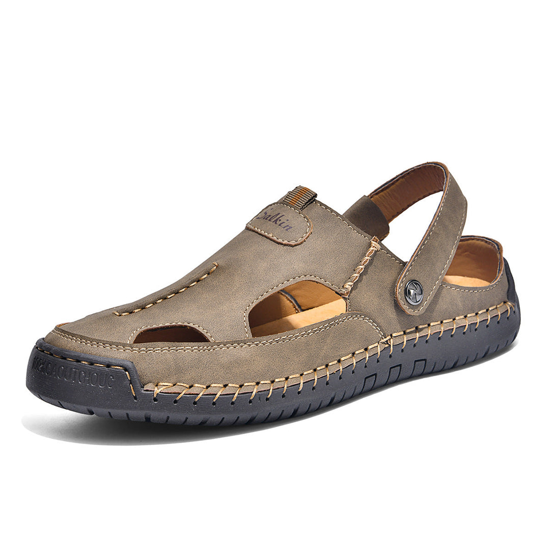 Herren luftige Leder-Sandalen mit verstellbarem Riemen Drune