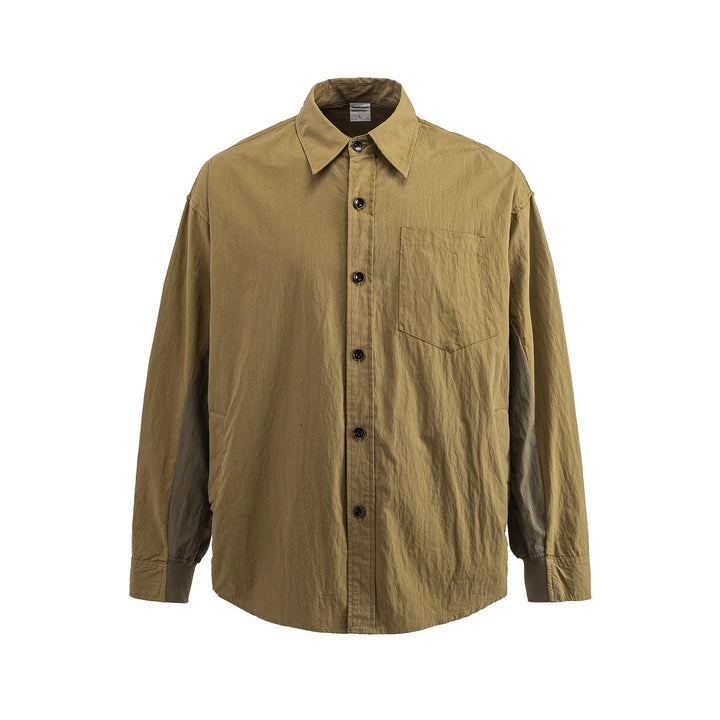Herren Oversized Hemd mit Brusttasche und Rippbündchen Drune