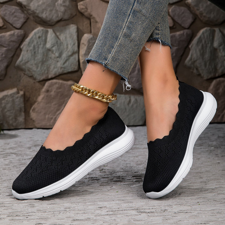 Damen Leichte Slip-On Strick-Sneaker Drune