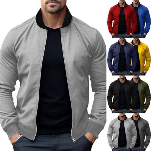 Herren nan leichter Bomber-Sweat mit durchgehendem Zwei-Wege-Reißverschluss und Rippabschlüssen Drune