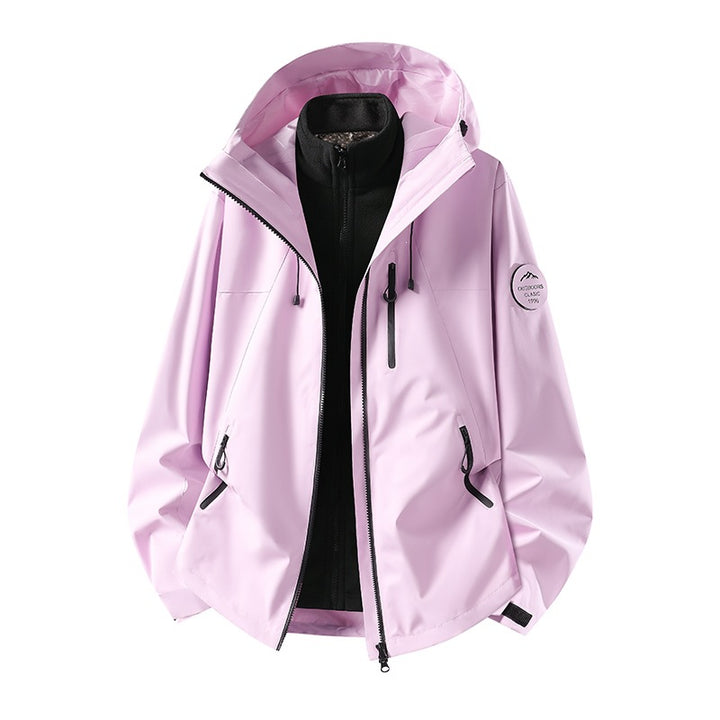 Herren Zweiteilige wasserdichte Outdoorjacke mit abnehmbarer Fleece‑Innenjacke und versiegelten Nähten Drune
