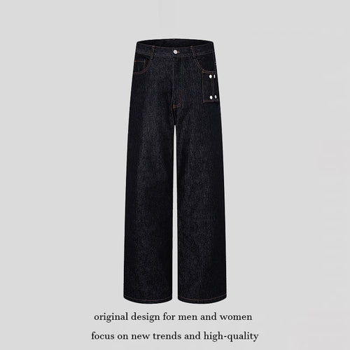 Damen Hochtaillierte Wide‑Leg Jeanshose mit Utility‑Tasche Drune