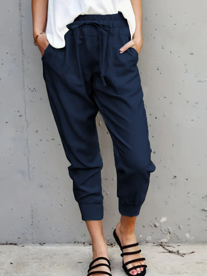 Damen Jogginghose mit elastischem Bund, Tunnelzug und Beinbündchen Drune