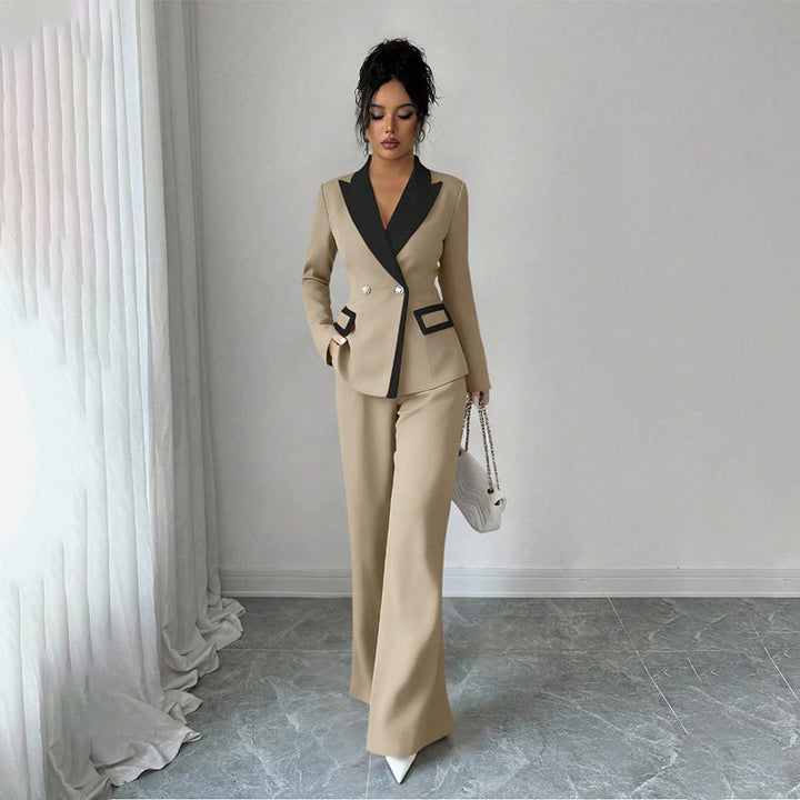 Damen Elegantes Doppelreihiges Blazer-Set Drune