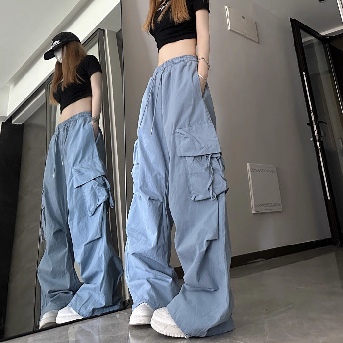Damen Cargo-Hose im urbanen Stil mit weitem Schnitt und praktischen Seitentaschen Drune