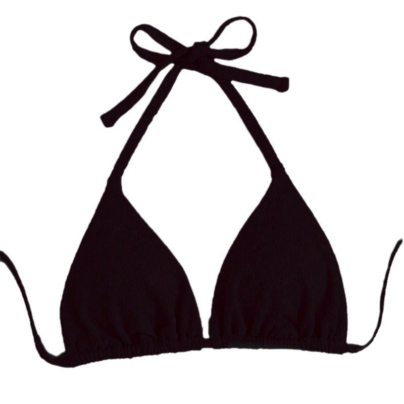 Damen Triangel-Bikini-Oberteil mit tiefem V-Ausschnitt und elastischem Stoff Drune