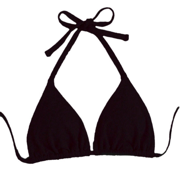 Damen Triangel-Bikini-Oberteil mit tiefem V-Ausschnitt und elastischem Stoff Drune