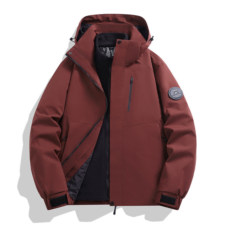 Herren Softshell-Performancejacke mit abnehmbarer Kapuze, verdecktem durchgehendem Reißverschluss und ergonomischem Schnitt Drune
