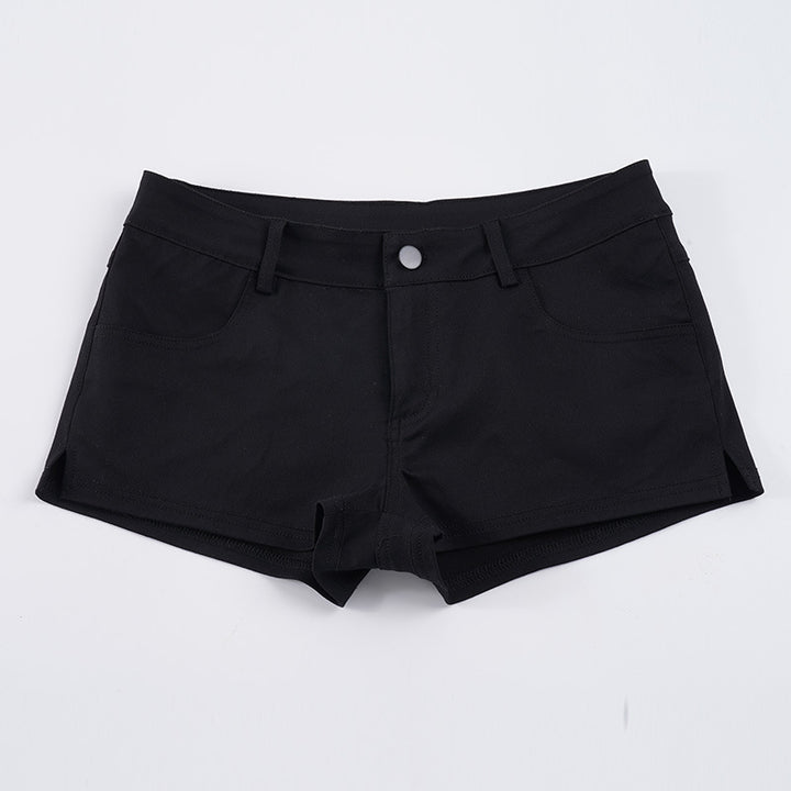 Damen trendige Shorts mit hohem Bund und elastischem Material Drune