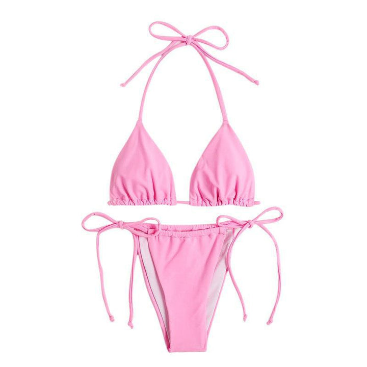 Damen Triangel-Bikini mit verstellbaren Schnürdetails und elastischem Bund Drune