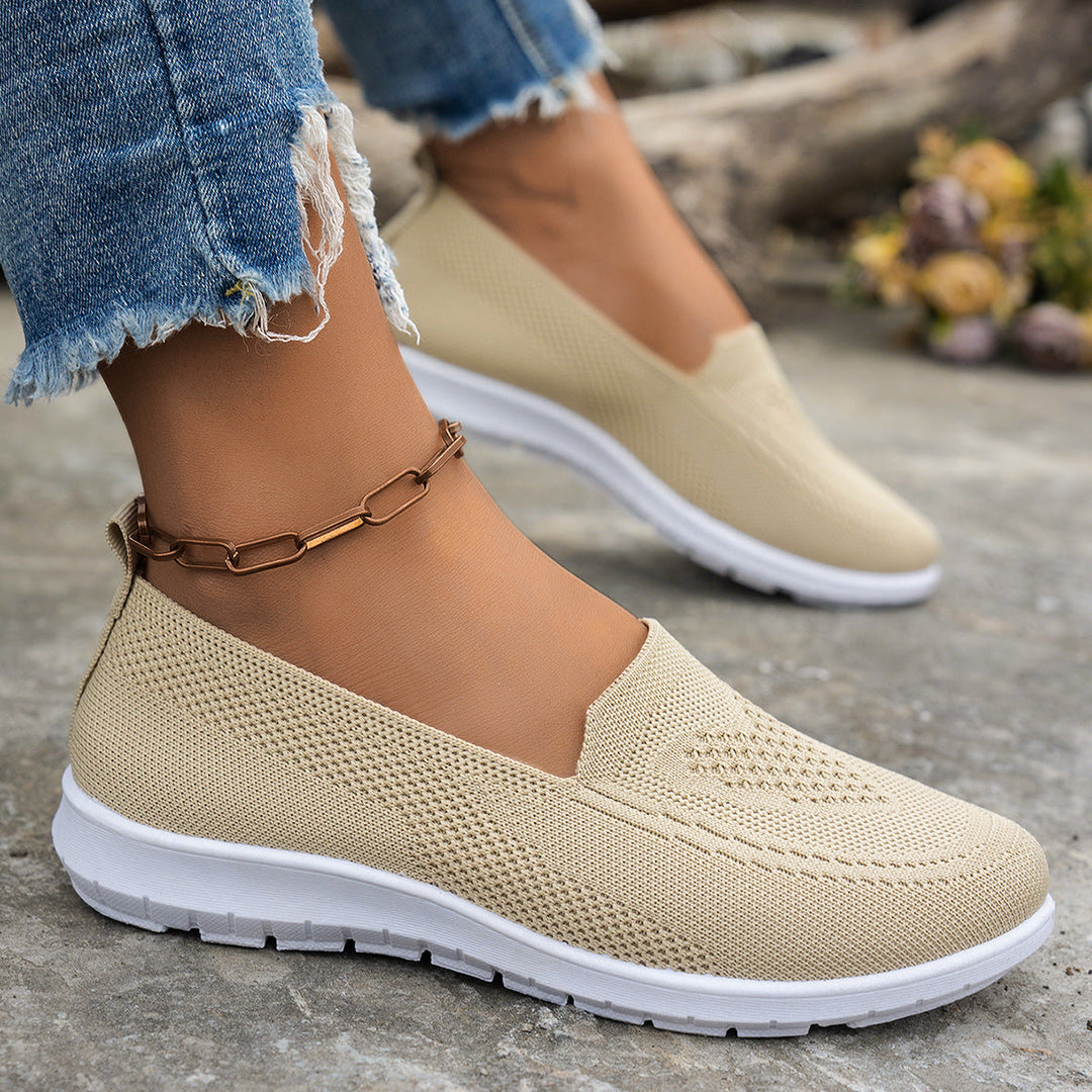 Damen Atmungsaktive Slip-On Freizeitschuhe mit komfortablem Absatz Drune
