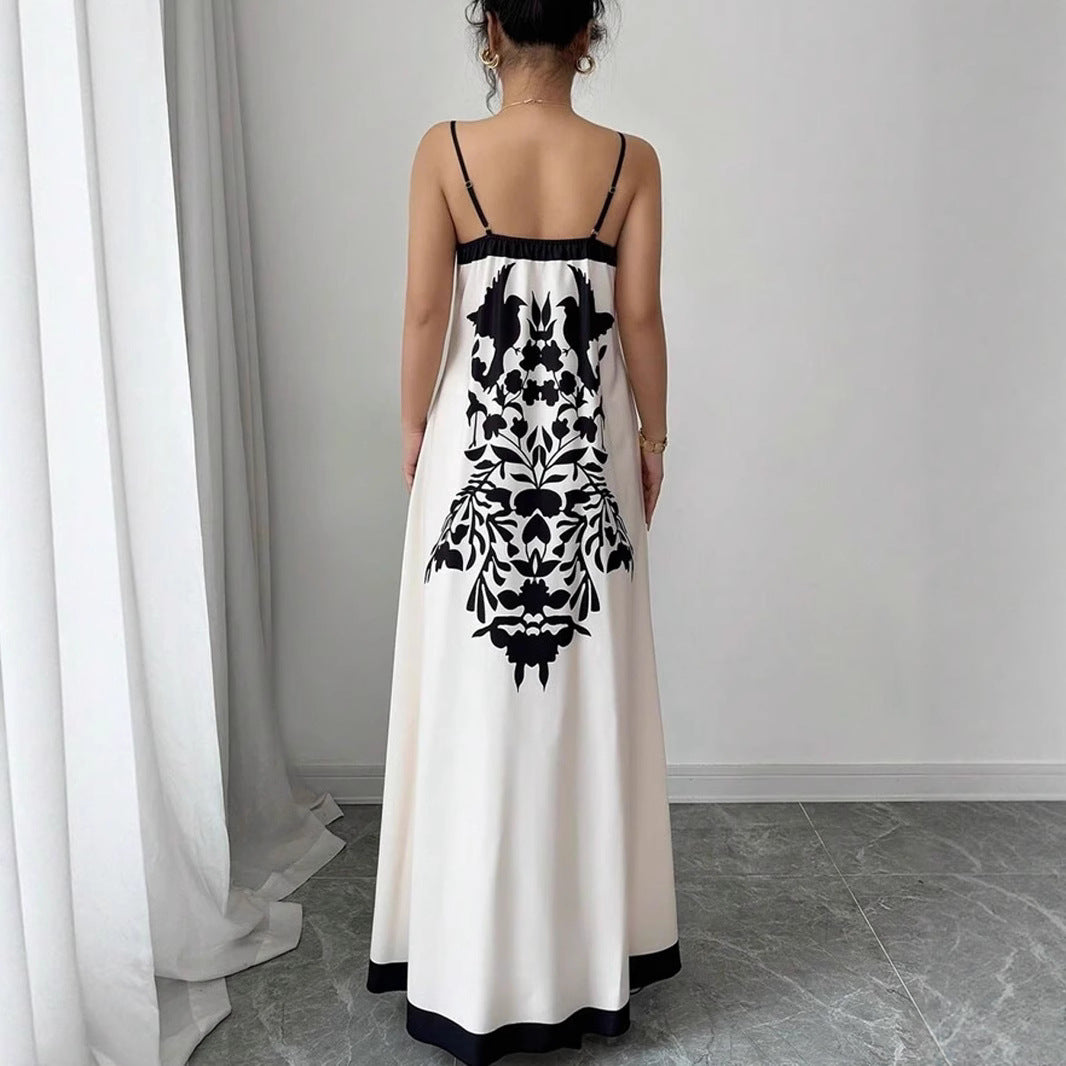 Damen Maxikleid mit floralem Design und seitlichen Schlitzen Drune