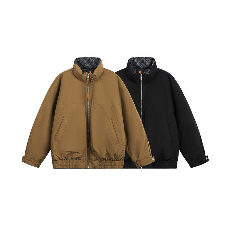 Unisex Oversize Blousonjacke mit Stehkragen und gestepptem Innenfutter Drune