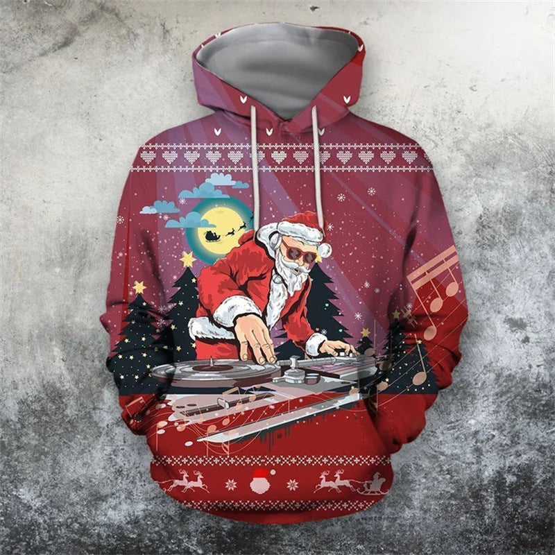 Damen Lustiger Kapuzenpullover mit weihnachtlichem DJ-Design Drune