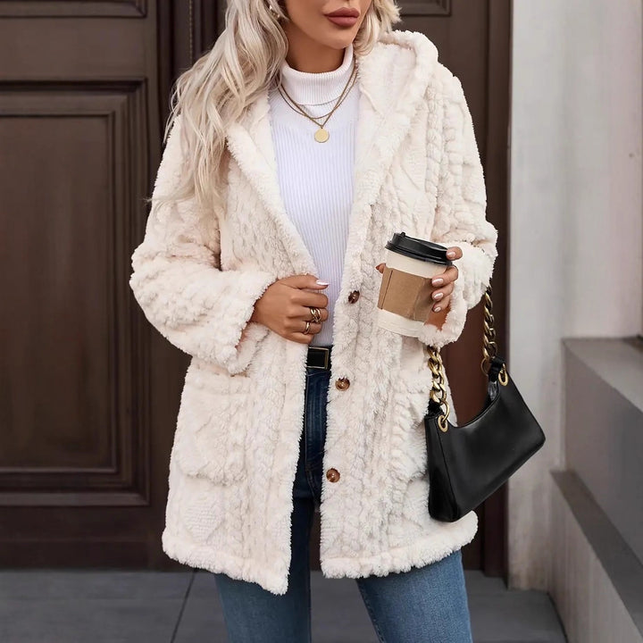 Damen Flauschige Kuscheljacke Drune