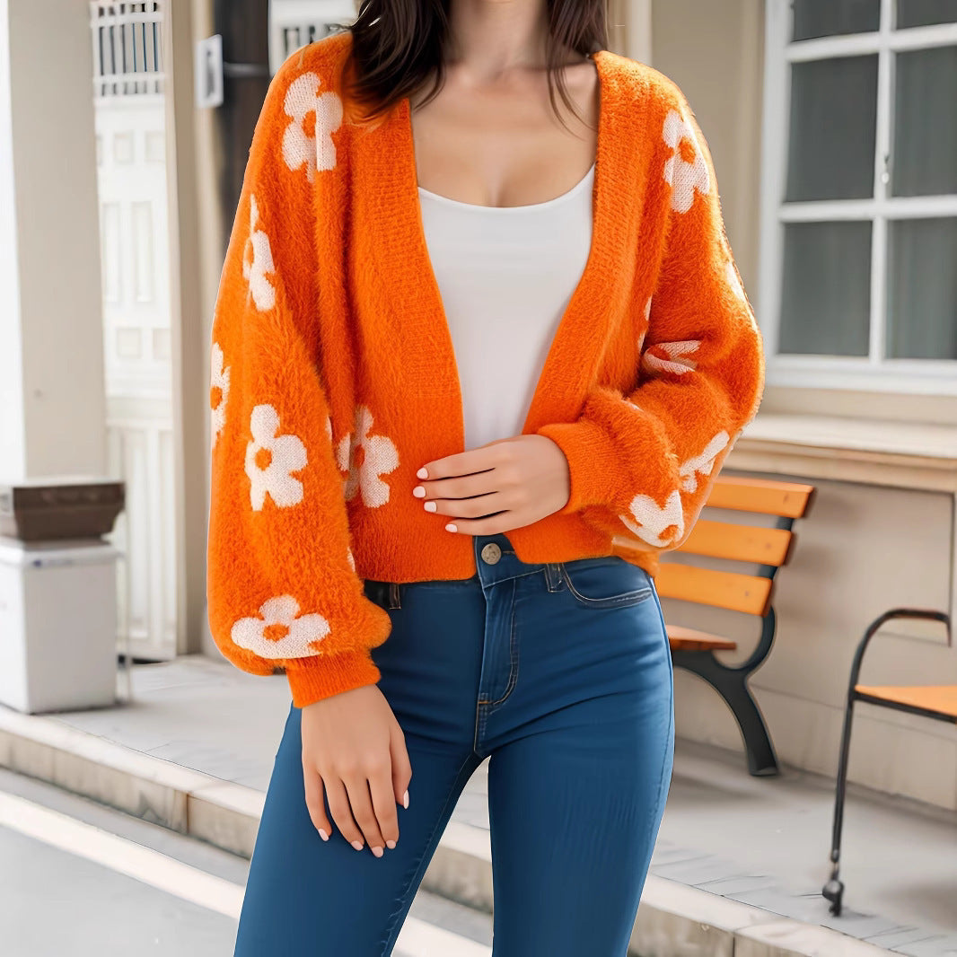 Damen modischer Cardigan mit floralem Design Drune