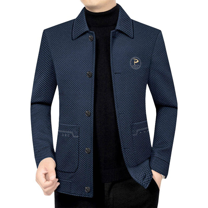 Herren Strukturierte Übergangsjacke mit Reverskragen und aufgesetzten Taschen Drune