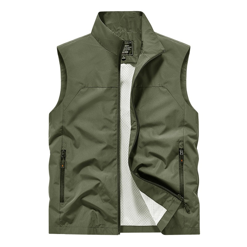 Herren Atmungsaktive Utility‑Weste mit Mesh‑Futter, wind- & wasserabweisender Außenlage & Reißverschlusstaschen Drune