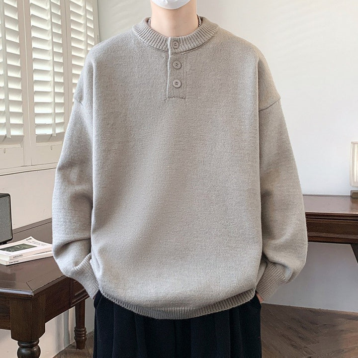 Herren Bequemer Strickpullover mit Knopfleiste Drune 1787799372