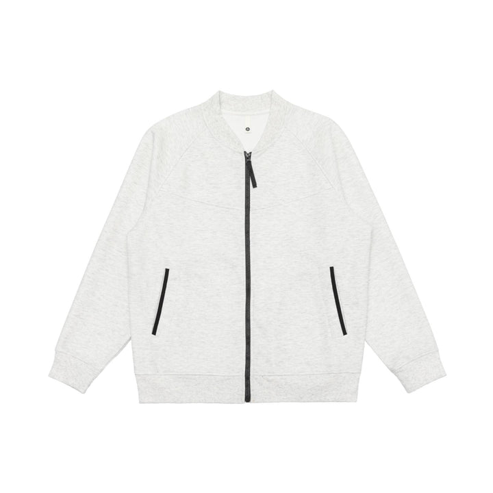 Unisex Sweatjacke im Bomberstil mit durchgehendem Reißverschluss, Raglanärmeln und Kontrastbesatz Drune