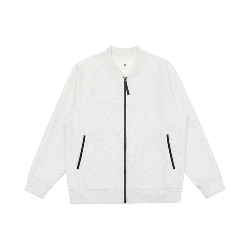 Unisex Sweatjacke im Bomberstil mit durchgehendem Reißverschluss, Raglanärmeln und Kontrastbesatz Drune