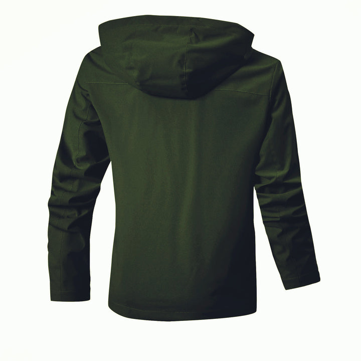 Herren Wasserdichte Fieldjacke mit Kapuze, reflektierenden Streifen und kariertem Innenfutter Drune