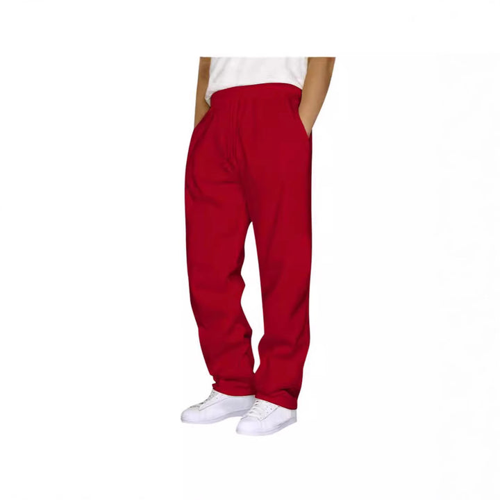 Damen nan ungekürzte Relax-Freizeithose mit hohem Komfortbund, innenliegendem Kordelzug und seitlichen Eingrifftaschen Drune