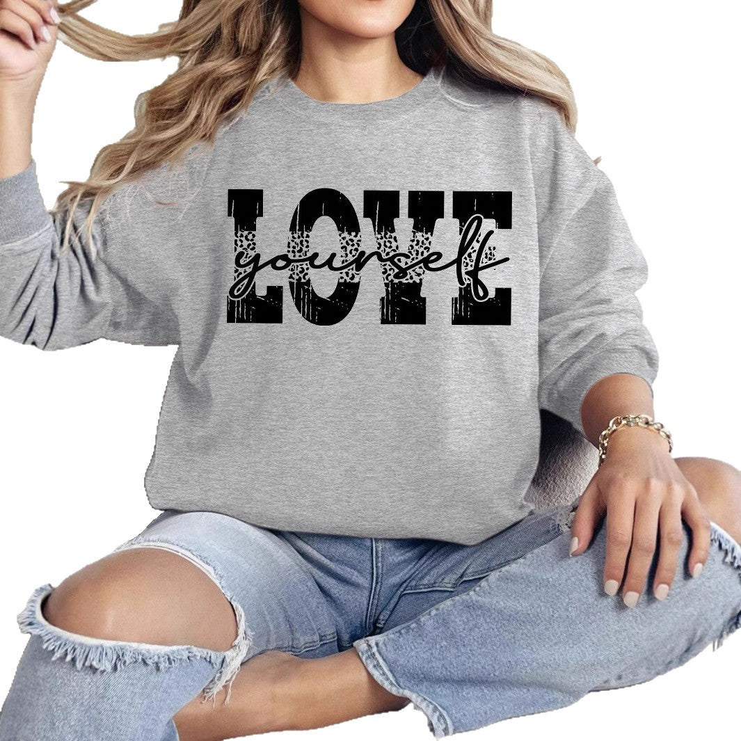 Damen Sweatshirt mit kreativem LOVE-Schriftzug und lässiger Passform Drune