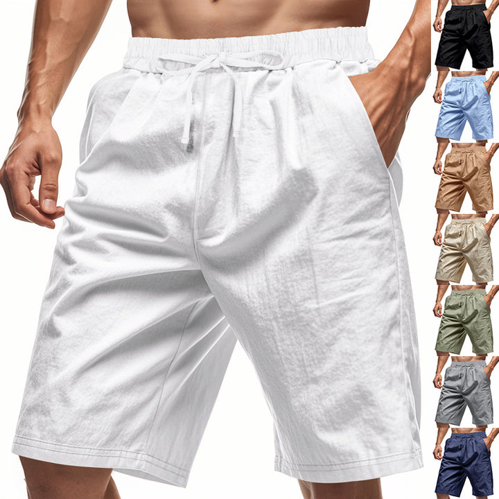Herren nan lässige Bermudashorts aus Baumwollmix mit elastischem Bund Kordelzug und Seitentaschen Drune