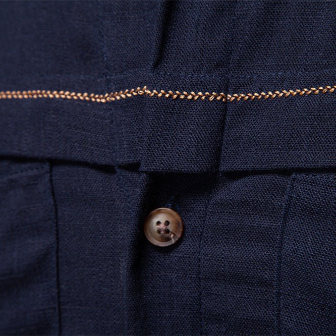 Herren nan Workshirt aus Denimoptik mit doppelten Brusttaschen und Kontrastnähten Drune