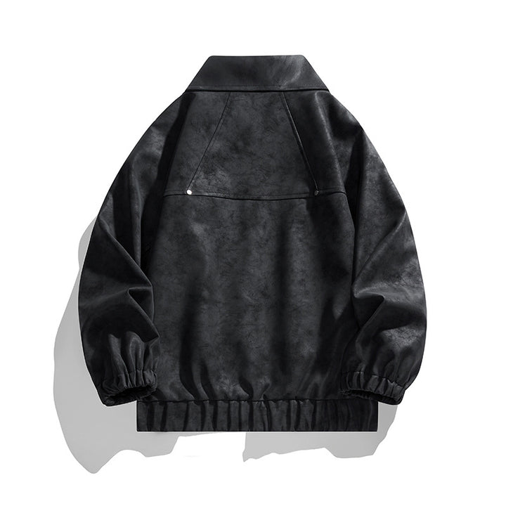 Herren Kunstvelours‑Bomberjacke im Oversize‑Boxy‑Cut mit Zwei‑Wege‑Reißverschluss & elastischem Saum Drune