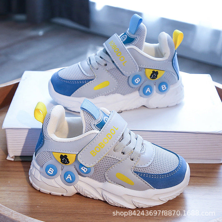 Damen Sportliche Kindersneaker mit praktischem Klettverschluss und bunten Applikationen Drune