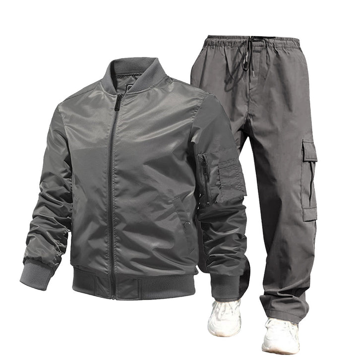 Herren urbane Bomberjacke und Cargo-Hosen Set Drune