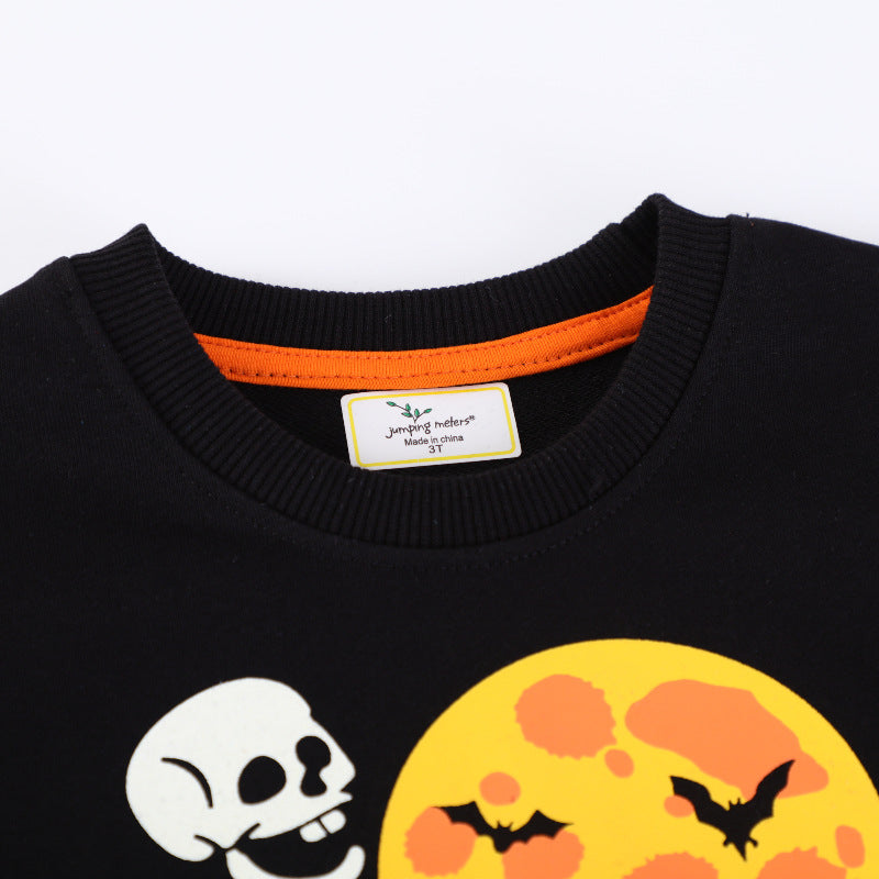 Jungen Sweatshirt mit gruseligem Skelett-Motiv Drune