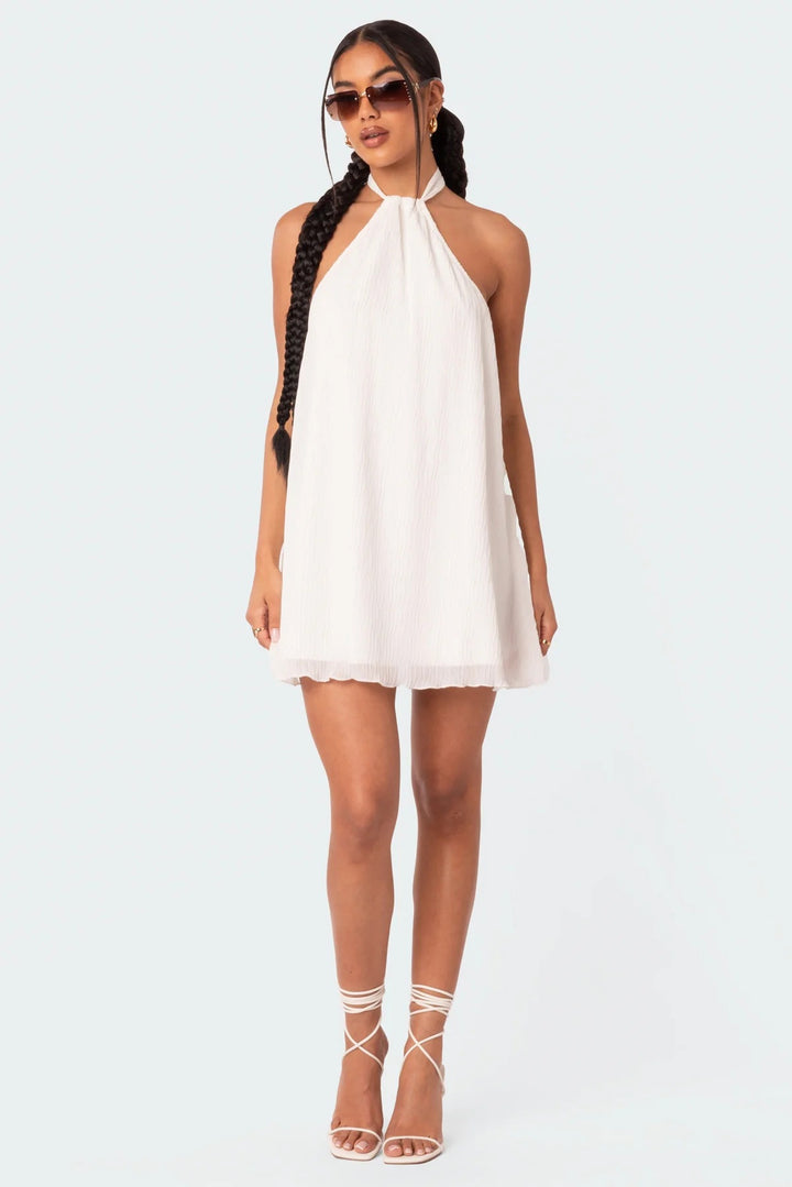 Damen Freizeitkleid mit Halterneck und fließendem Schnitt Drune