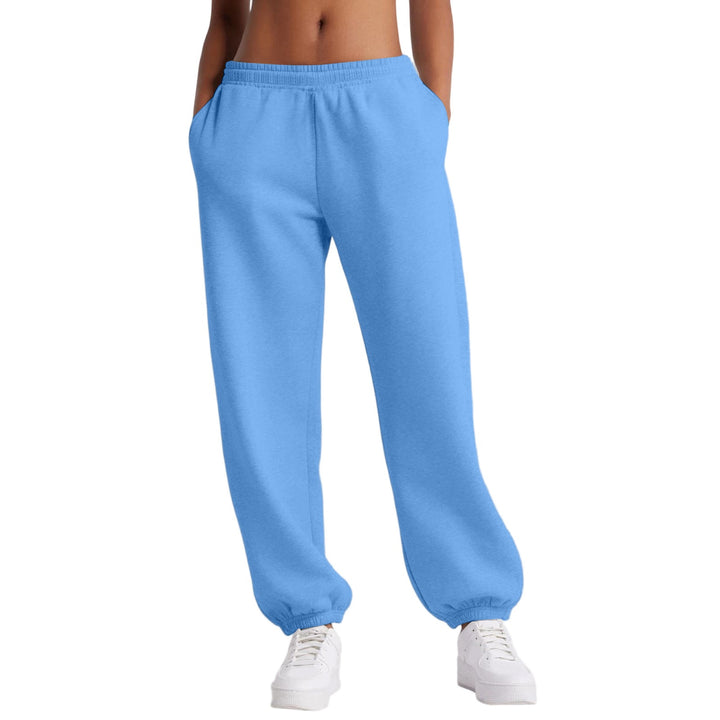 Damen nan schmale High‑Waist Sweat-Jogginghose mit hohem Komfortbund, verstellbarem Kordelzug und elastischen Knöchelbündchen Drune